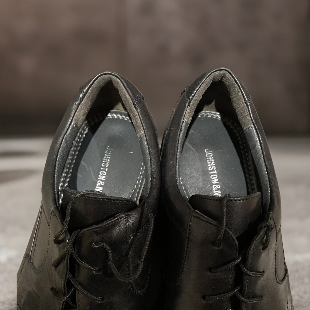 2 pair - Mens 10.5 JOHNSTON & MURPHY Black & Brown Oxford Derby Lace Up Shoes - Picture 9 of 16